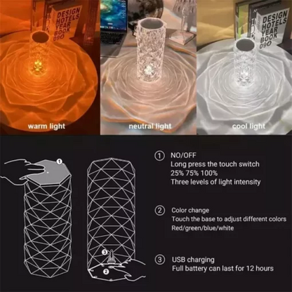 Shophably® Crystal Lamp Diamond Light Projector 16 Colors Touch & Remote Control